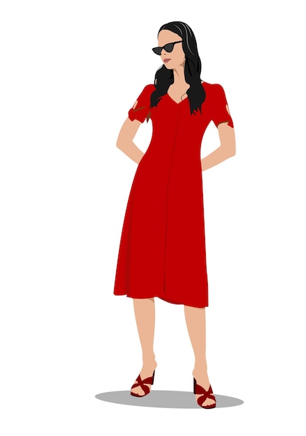 Jonge mode vrouwen meisjes 3d vectorillustratie