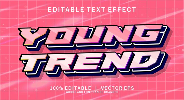 jonge trend vector tekst effect met moderne stijl ontwerp