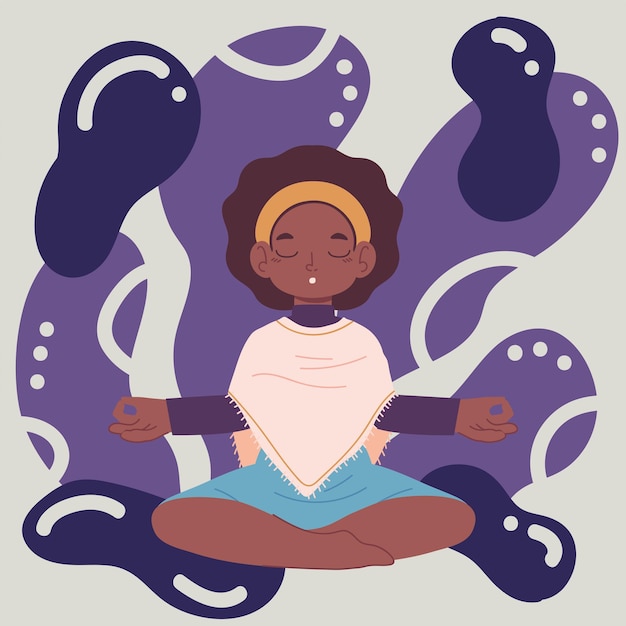 Jonge vrouw die yoga doet