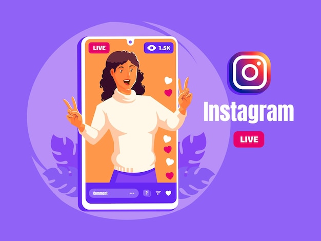 Jonge vrouw instagram live groet fans