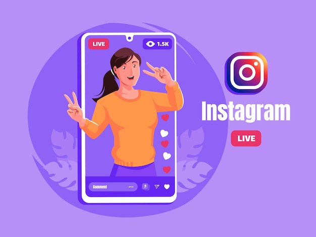 Jonge vrouw Instagram live groet fans