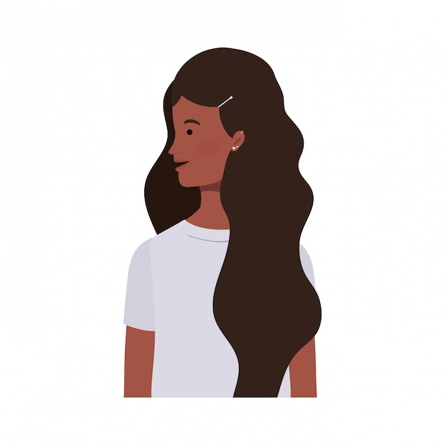Jonge vrouw op wit
