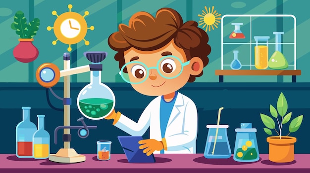 Jonge wetenschapper die experimenten uitvoert in een laboratorium