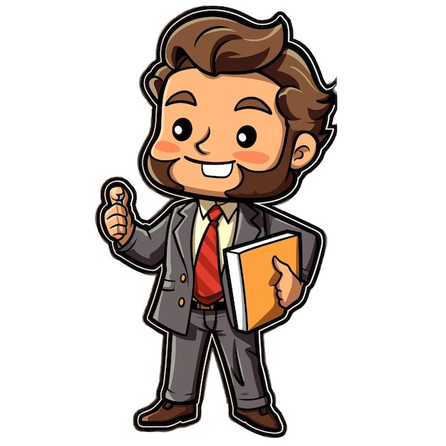 jonge zakenman cartoon mascotte karakter cartoon pictogram concept