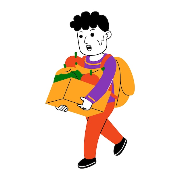 jongeman shopper vector illustratie