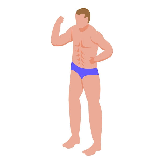 Vector jongen bodybuilding pictogram isometrisch van jongen bodybuilding vector pictogram voor webdesign geïsoleerd op een witte achtergrond