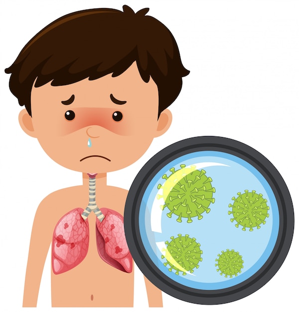 Jongen met coronavirus in zijn longen