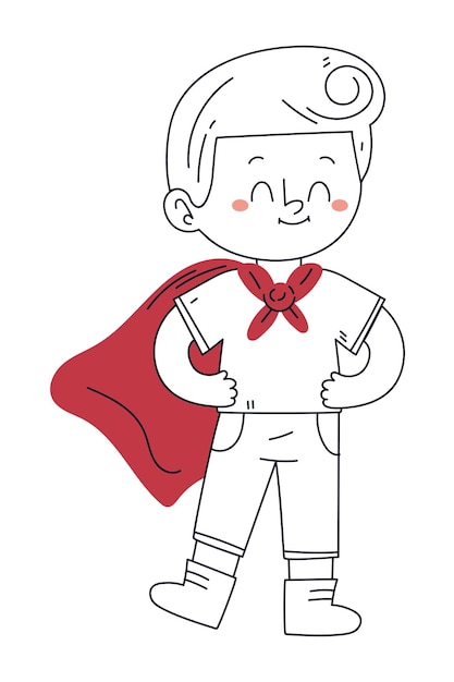 jongen met kostuum doodle icoon geïsoleerd