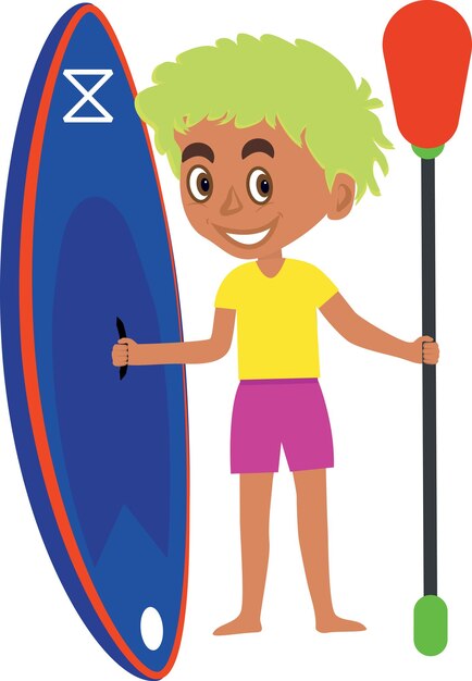 jongen met paddleboard