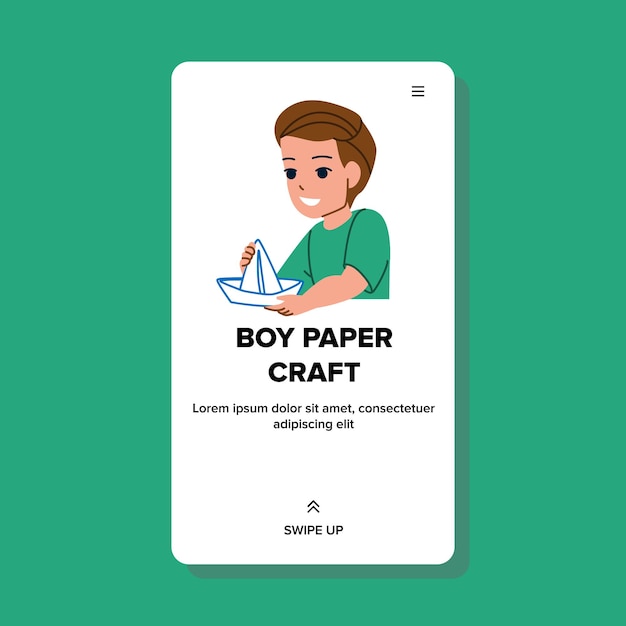 Jongen paper craft op onderwijs school les vector