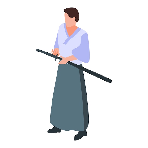 Jongen samurai pictogram Isometrisch van jongen samurai vector pictogram voor webdesign geïsoleerd op een witte achtergrond