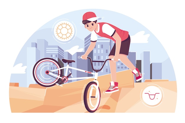 jongen spelen fiets afbeelding achtergrond