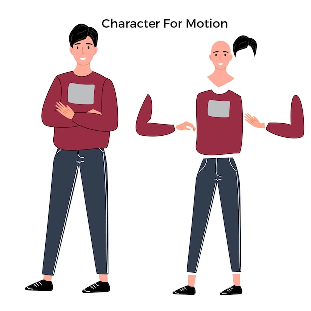 Jongen stripfiguur voor motion design