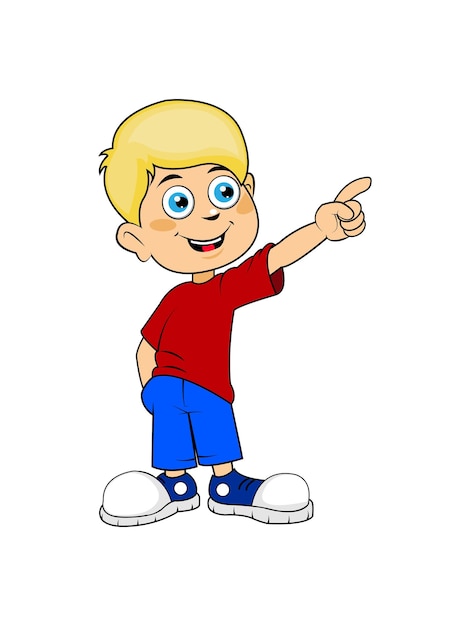 Vector jongen wijzend clipart