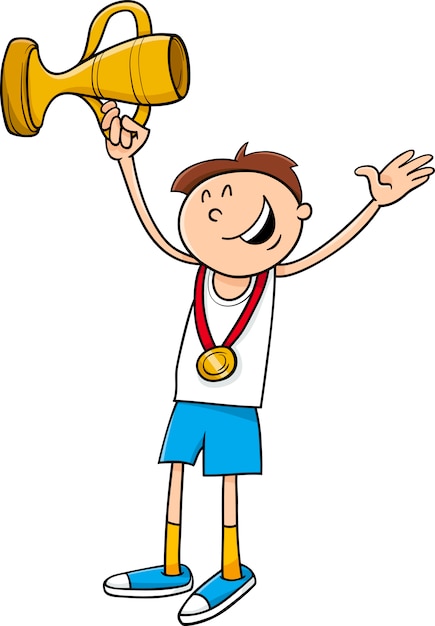 jongen winnaar cartoon afbeelding