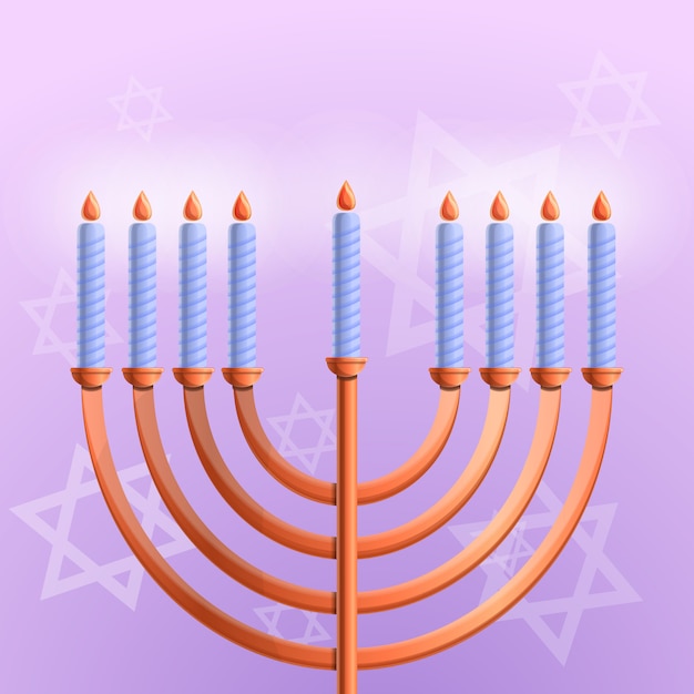 Joodse Hanukkah achtergrond, cartoon stijl