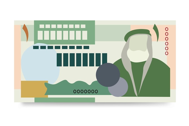 Jordaanse dinar vector illustratie jordan west bank geld set bundel bankbiljetten