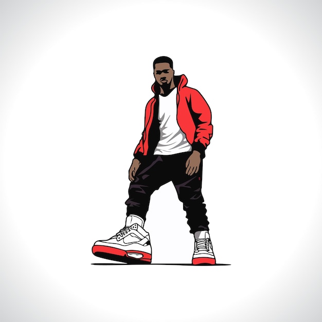 Jordan 1 Jordan 4 Vector Illustratie Schoen Logo Design