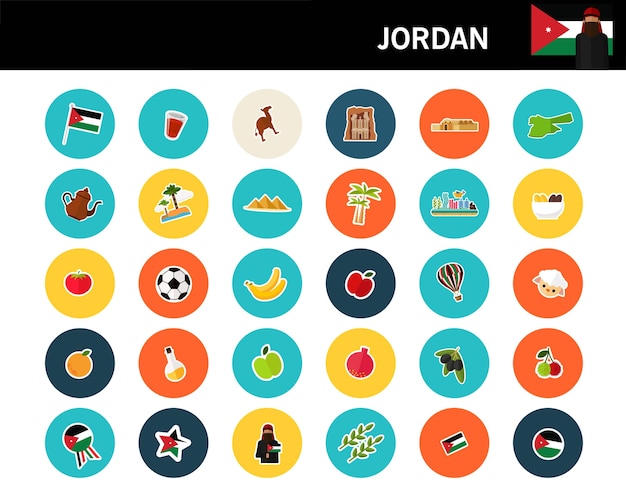 Jordan concept flat icons