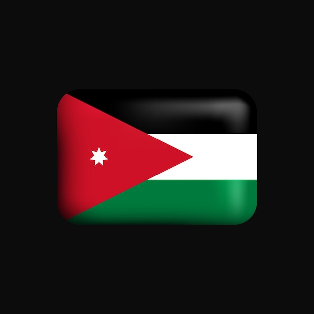 Вектор Флаг иордании 3d icon национальный флаг иордании