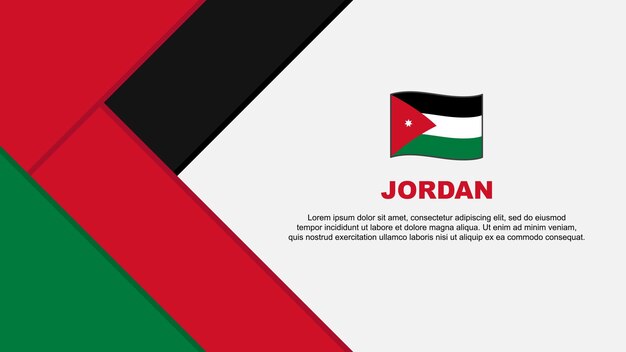 Jordan Flag Abstract Background Design Template Jordan Independence Day Banner Cartoon Vector Illustration Jordan Illustration