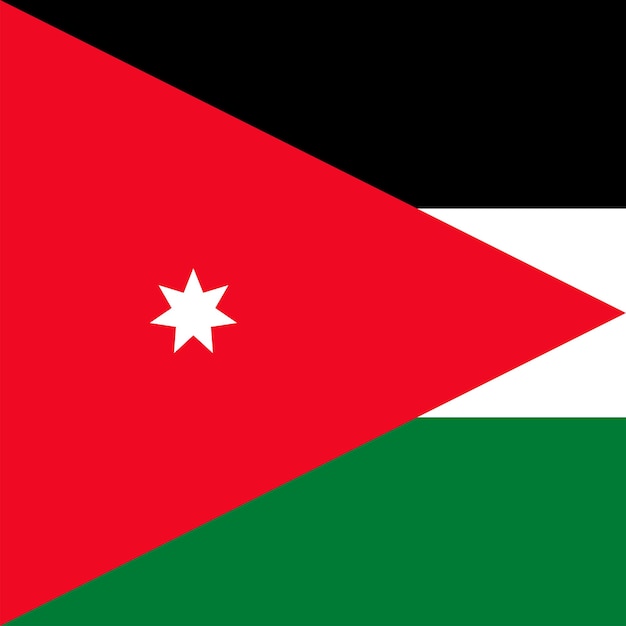 Jordan flag official colors Vector illustration