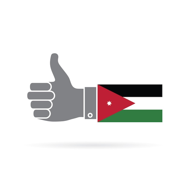 Jordan land vlag duimschroef opwaarts vector icon