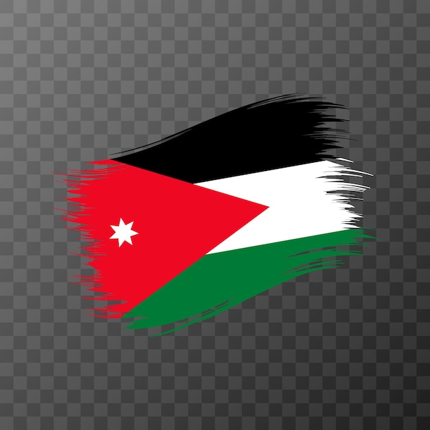 Национальный флаг иордании гранж кисти векторные иллюстрации на прозрачном фоне