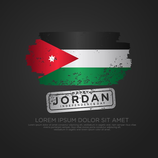 Vector jordanië onafhankelijkheidsdag wenskaartsjabloon