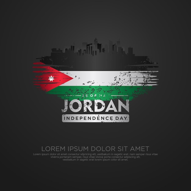 Jordanië onafhankelijkheidsdag wenskaartsjabloon