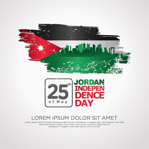 Vector jordanië onafhankelijkheidsdag wenskaartsjabloon