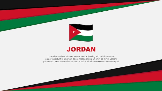 Jordanië Vlag Abstracte Achtergrond Ontwerpsjabloon Jordanië Onafhankelijkheidsdag Banner Cartoon Vector Illustratie Jordan Design
