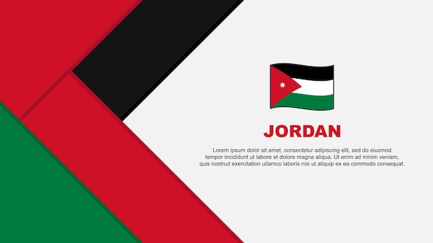 Jordanië vlag abstracte achtergrond ontwerpsjabloon jordanië onafhankelijkheidsdag banner cartoon vectorillustratie jordanië illustratie