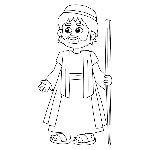 Joseph Isolated Coloring Page for Kids