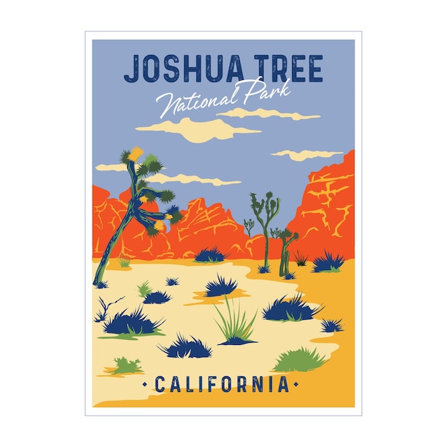 Вектор Плакат и дизайн футболки joshua tree california