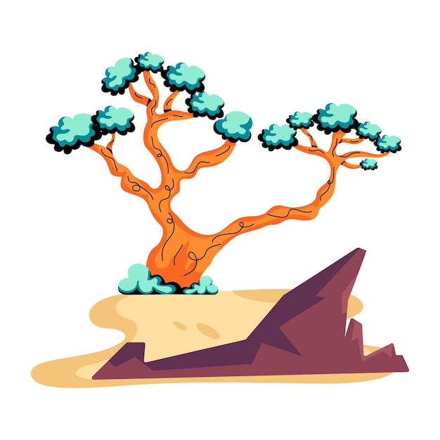 Joshua tree flat icon editable design