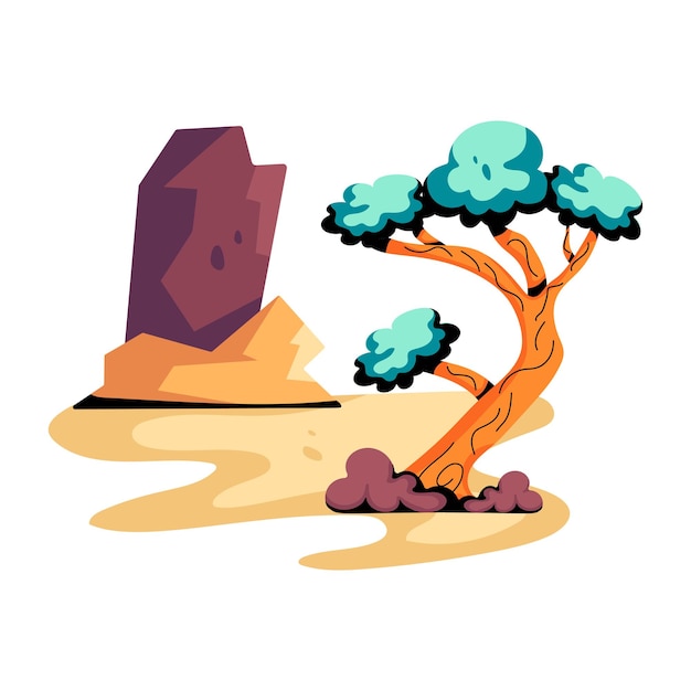Joshua tree flat icon editable design