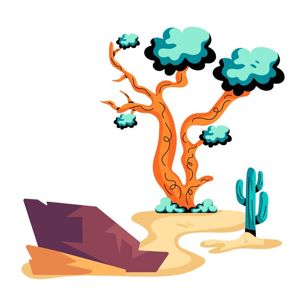 Vector joshua tree platte pictogram bewerkbaar ontwerp