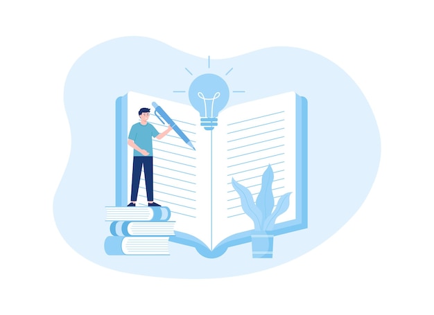 Jot down ideas trending concept flat illustration