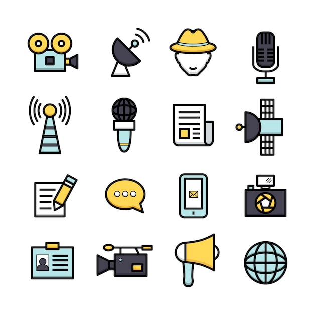 Vector journalism icons collection