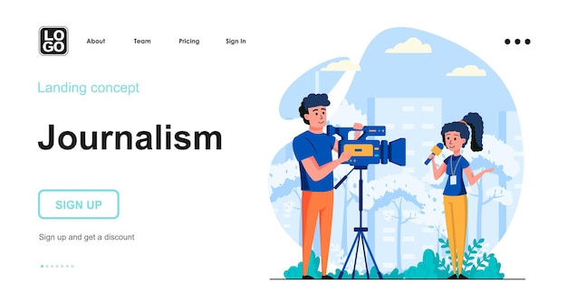 Journalism landing page template