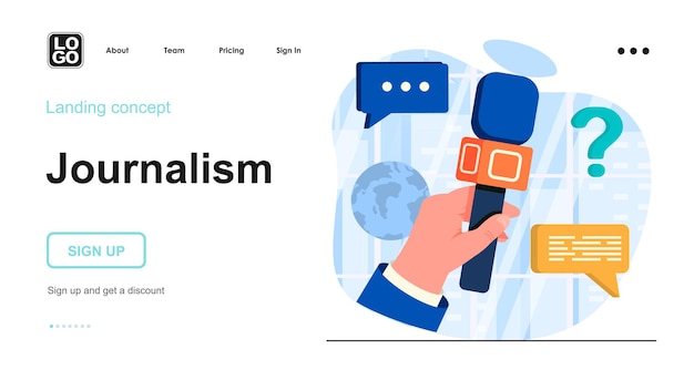 Journalism landing page template