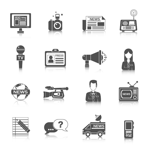 Vector journalist icon black