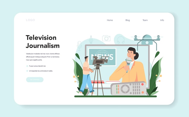 journalist web banner or landing page
