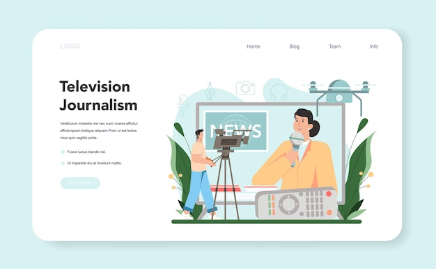 ジャーナリストのウェブバナーまたはランディングページ
