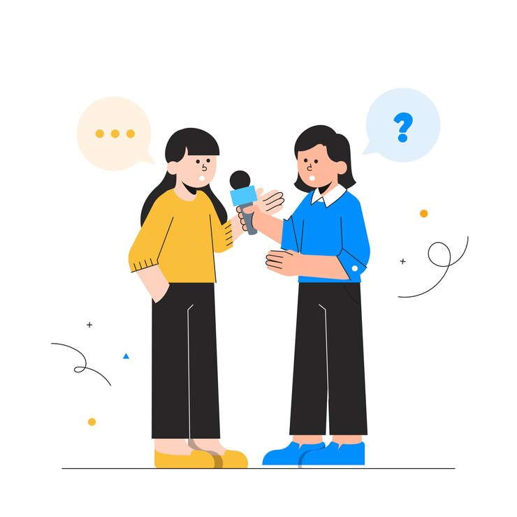 Vector 일러스트레이션 작업의 저널리스트