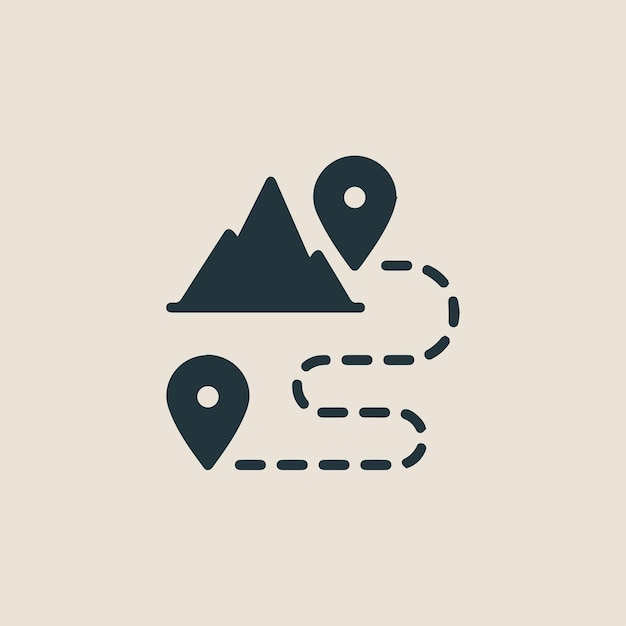 Premium Vector | Journey route icon vector image