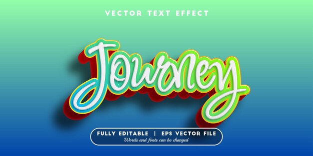 Journey text effect with editable font style