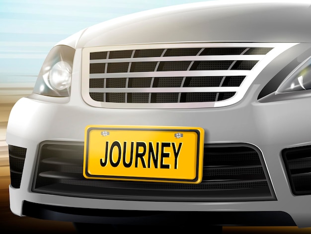 Journey words on license plate