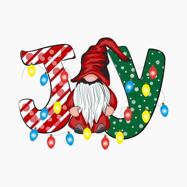 Joy Christmas gnome sublimation vector for t-shirt